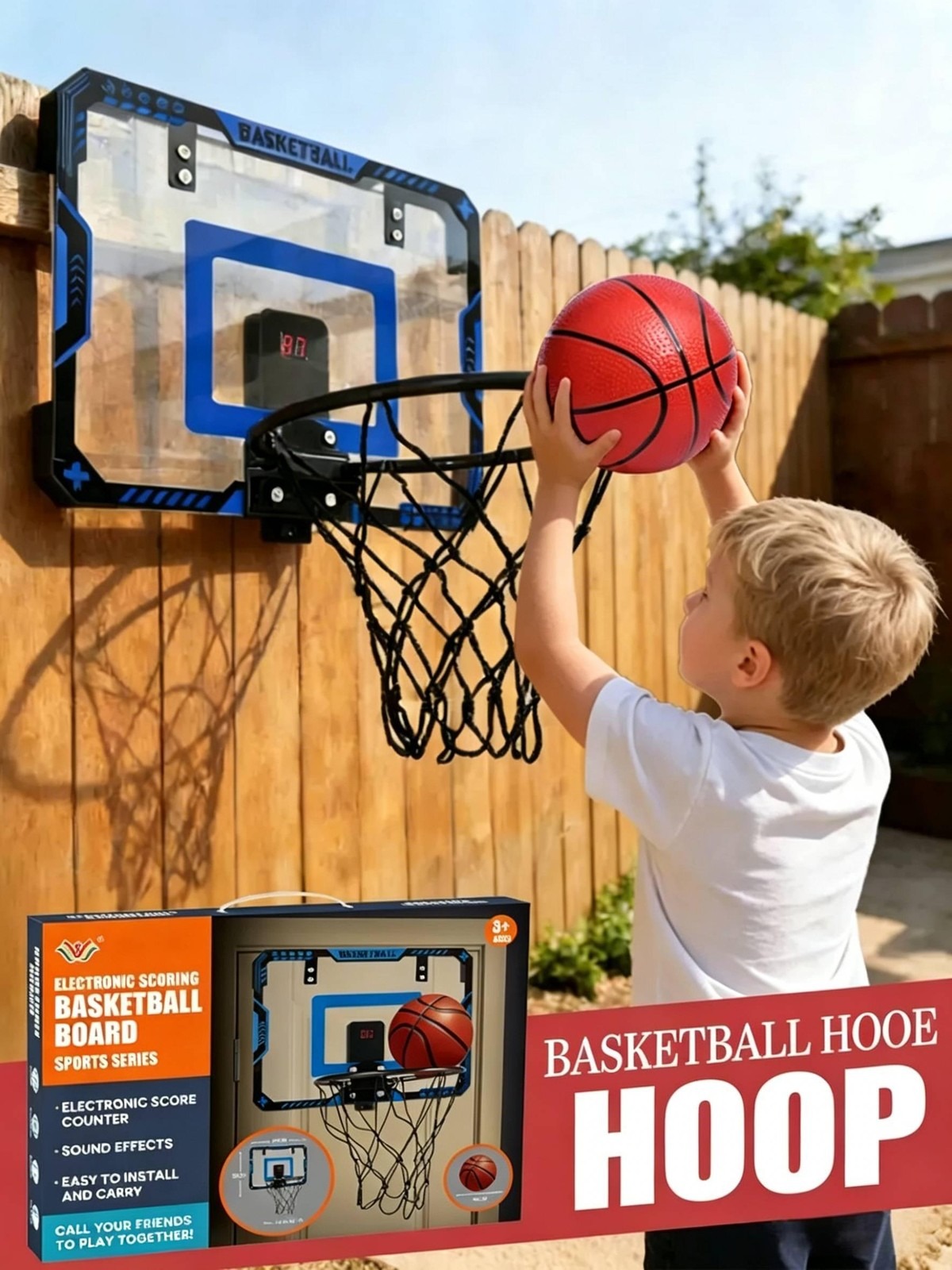 Board Game Ranking - Kinder-Basketballkorb für Innenräume mit Wandmontage, Mini-Basketballbrett