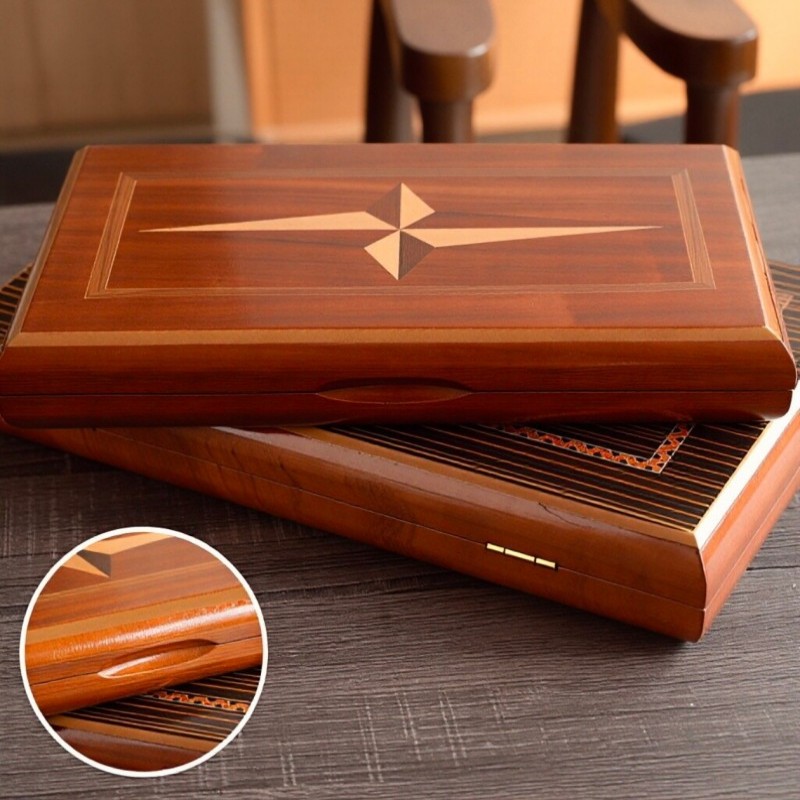 Board Game Harvest - Massivholz-Backgammon 11-19 Zoll Luxuriöses Professionelles Schachspiel