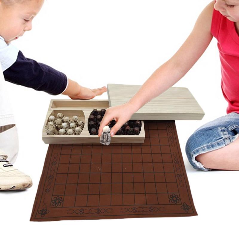 Board Game Vikings - Wikingers piel Schachspiel traditionelle Zwei-Spieler-Strategie Brettspiel