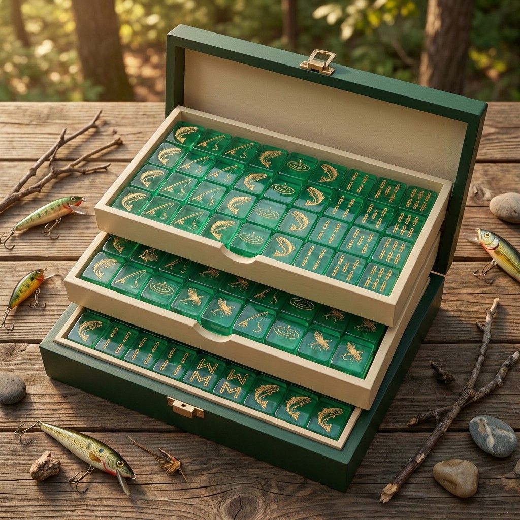 Yearbook Board Game Theme - Maßgefertigte Angeln- und See-Themen Grüne Acryl