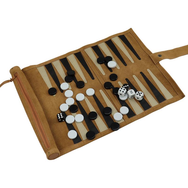 Board Game Harvest - Backgammon-Spiel in Reisegröße, tragbares Reisestrategie-Backgammon-Spielset, Backgammon-Kleinspielset,