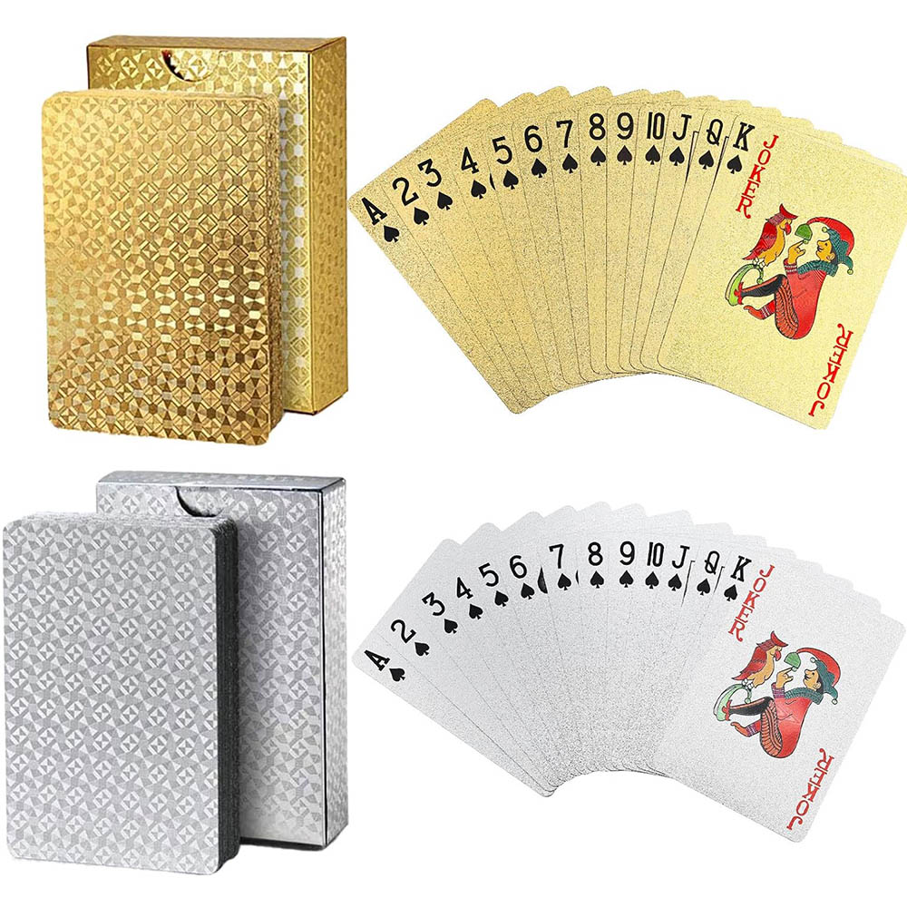 Board Game Viral - Spielkarten, wasserdicht, goldfarben, Kunststoff, Pokerkarten, Neuheit,